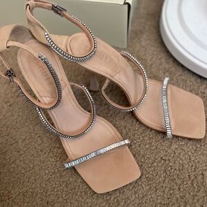 SCHUTZ Tan and Silver Heels